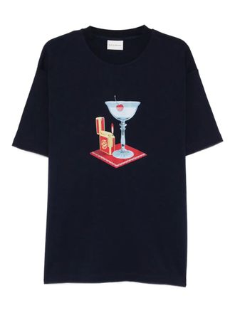 Dr&ocirc;le de Monsieur cocktail graphic-print T-shirt - Blue