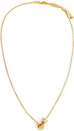 Panacea Crystal Circle Pendant Necklace in Two Tone at Nordstrom Rack