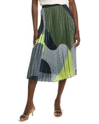 T Tahari Pull On Pleated Midi Skirt