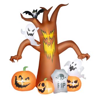 OUTSUNNY 7.9FT Inflatable Halloween Ghost Tree w/Pumpkins - Ghosts - Tombstone | TJ Hughes Multi