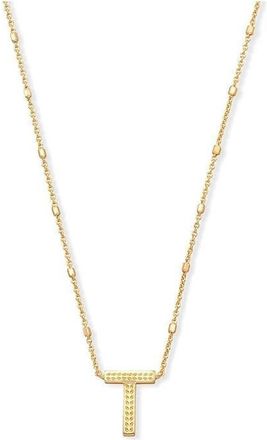 Kendra Scott Letter T Pendant Necklace - Gold Metal