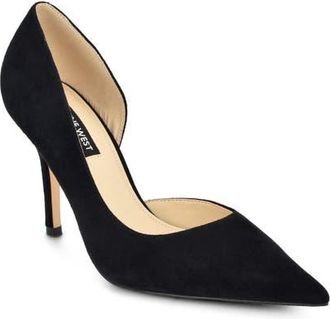 Nine West Grezza Pointed Toe Half dOrsay Pump in Blk02 at Nordstrom, Size 10.5