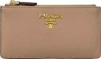 Prada Pink Beige Leather Coin Purse/Coin Case (Pre-Owned)