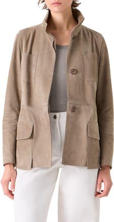 Akris Chianti Suede Jacket in Taupe at Nordstrom, Size 12