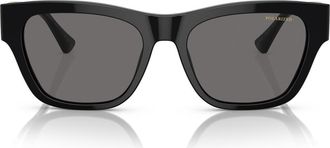 Versace 67mm Polarized Oversize Square Sunglasses in Black at Nordstrom