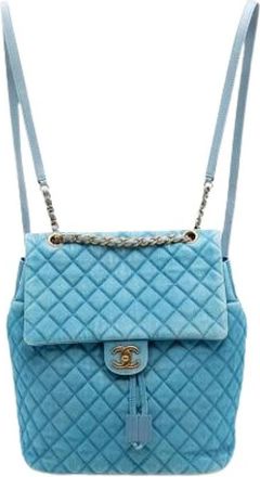 Chanel Pre-owned Urban Spirit Rugzak - Dames - Vintage Rugzakken - Blauw - ONE Size - Leer - Vintage