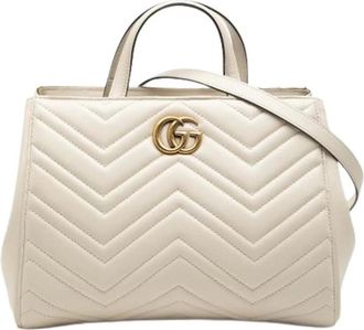 Gucci Pre-owned Handbags, female, White, Size: ONE SIZE Pre-owned Quilted Satchel