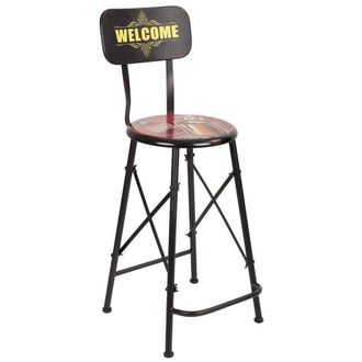 Wanderlust Deco Wanderlust Deco - Taburete Alto De Metal Rojo 46x40x100h Cn