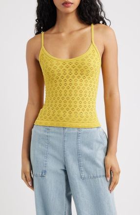 BDG Open Knit Camisole in Yellow at Nordstrom, Size X-Small/small
