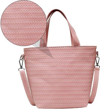 Frcolor PU Bucket Crossbody Shoulder Bag for Women Detachable Strap Handbag with Large Capacity Fashionable Multi-use Tote for Parties Shopping and Daily Esse