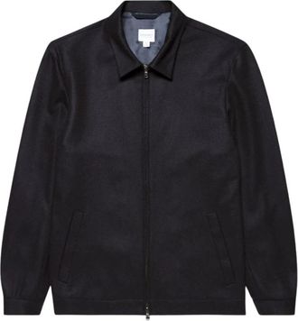 Sunspel Boiled Wool Pea Coat - Heren - Winterjassen - Blauw - M - Wol - Jassen