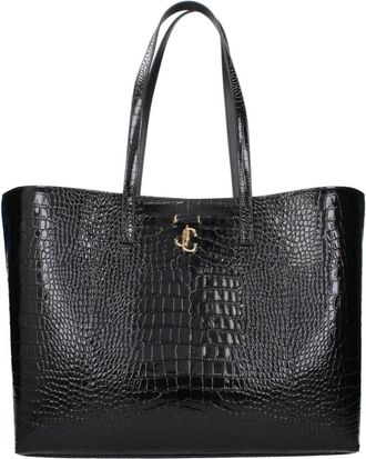 Jimmy Choo London Nine 2Five Croc-Embossed Tote - Bags - Mujer - Negro - ONE SIZE