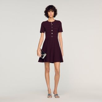 Sandro Floral print knit short dress