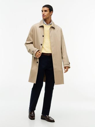 Tommy Hilfiger Mens Water-Repellent Twill Car Coat - Khaki - XL