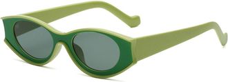 Generic Mens Vacation Small Frame Sunglasses Driving Outdoor Womens Sports Sun Glasses(Green)