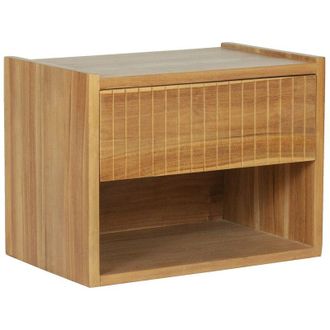 Vente-Unique Comodino sospeso 1 cassetto e 1 nicchia Legno di teak Naturale - REVUKA