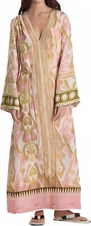 Maria Cher Delancey Anne Long Dress In Pink Vibes