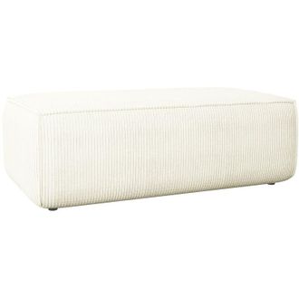 Vente-Unique Vente-unique - Pouf in Velluto a coste Bianco - amelia