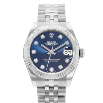 Rolex Pre-owned Rolex Datejust 31 Automatic Chronometer Diamond Blue Dial Ladies Watch 178274 BLDJ