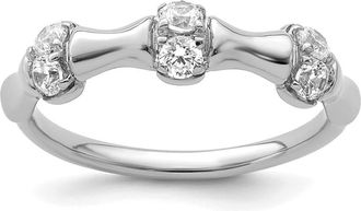 Diamond2Deal 14k Gold Lab Grown Diamond Wedding Band Ring 0.35Ct Clarity- VS Color- G-H