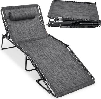 Best Choice Products Extra Wide Patio Chaise Lounge Chair, Portable Folding Recliner w/ 8 Positions