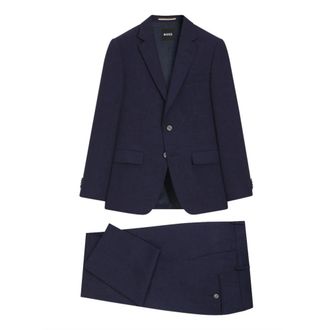 HUGO BOSS Kostuums, Heren, Blauw, S, Wol, Single Breasted Suit