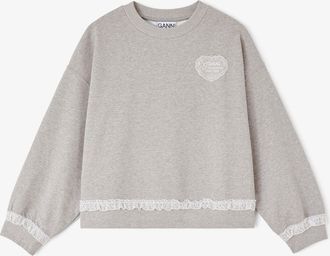 Ganni Grey Sweatshirt in Isoli - Size XXS Organic Cotton