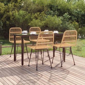 vidaXL Juego De Comedor De Jard&iacute;n 5 Piezas Rat&aacute;n Sint&eacute;tico Vidaxl
