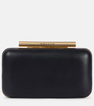 Alexander McQueen T-Bar leather box clutch