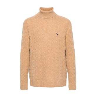 Polo Ralph Lauren Turtlenecks, male, Brown, Size: XS Luxurious Wool Cashmere Knit Sweater