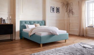 GUIDO MARIA KRETSCHMER HOME & LIVING Polsterbett &raquo;Sunley 100&laquo;, Kreuzsteppung, Kopfteilh&ouml;he 102 cm, ohne oder mit Matratze/Lattenrost