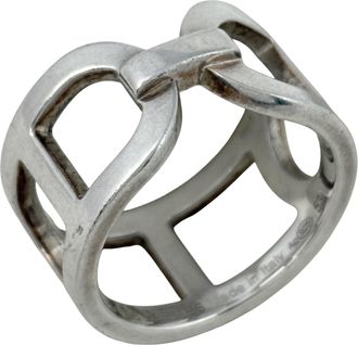 Herm&egrave;s Silver Silver 925 Band Ring (Pre-Owned)