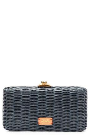 Frances Valentine Pepper Wicker Clutch in Navy at Nordstrom