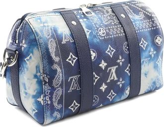Louis Vuitton Borsa a tracolla Monogram Bandana City Keepall 2021 - Blu