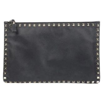 Valentino Pre-owned Clutches, female, Black, Size: ONE SIZE Pre-owned Rockstud Clutch