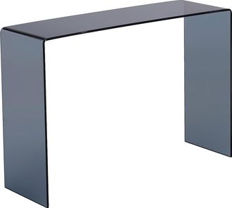 Vente-Unique Consola de vidrio templado curvado y ahumado - Negro - ALONZO