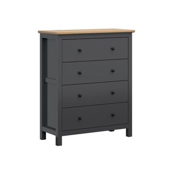 Petits Meubles C&oacute;moda 4 cajones estratificado Gris Antracita marr&oacute;n