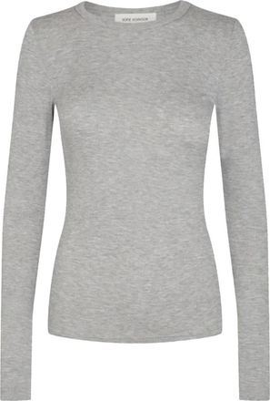 Sofie Schnoor Grijze Melange Lange Mouw Blouse - Dames - Longsleeves - Grijs - L - Spandex - Tops