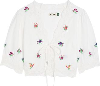 Rixo Rixo Ursula Floral-embroidered Cotton top - White - 16 (UK 16 / XL)