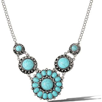 Jessica Simpson Turquoise Statement Necklace in Silver, Turquoise at Nordstrom