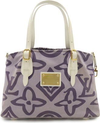 Louis Vuitton Purple Canvas Shoulder Bag Tote Bag (Pre-Owned)