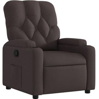 vidaXL Sill&oacute;n Reclinable De Tela Marr&oacute;n Oscuro Vidaxl