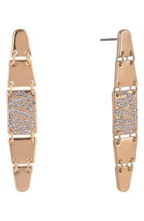 Shelli Segal Pav&eacute; Crystal Linear Drop Earrings in Gold at Nordstrom Rack
