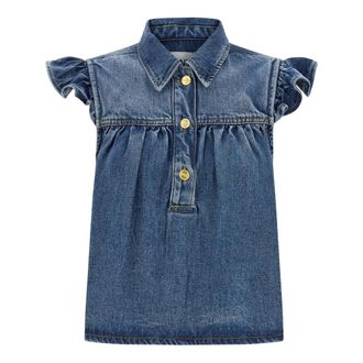 Ganni Sleeveless Tops, female, Blue, Size: M Sleeveless Tops