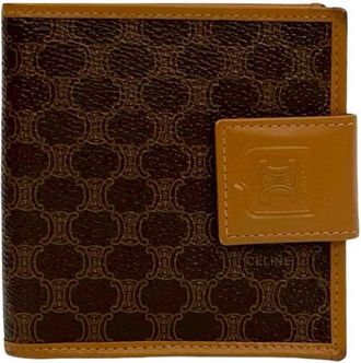 Celine Brown Leather Pvc Wallet (Bi-Fold) (Pre-Owned)