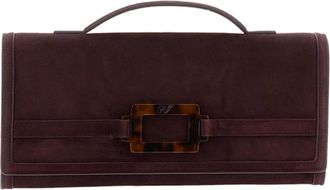 Roger Vivier Red Tortoiseshell Buckle Rectangular Clutch