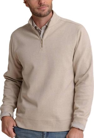 Southern Tide Adler Lane Quarter Zip Top In Sandstone Khaki