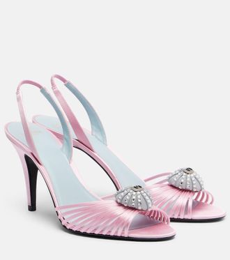 Valentino Garavani Coeur Royal satin slingback sandals