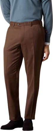 Brooks Brothers Broeken, Heren, Bruin, W32, Wol, Flat Front Performance Twill Virgin Wool Broeken