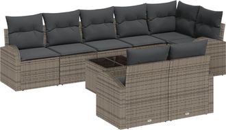 vidaXL Garden Sofa Set 9 pcs 289 x 124 x 85 cm Poly rattan Vidaxl